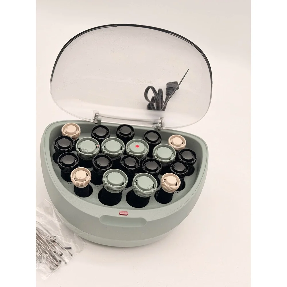 Remington Ionic Ceramic Hot Roller Set Sage Green 20 Rollers with Pins H9100